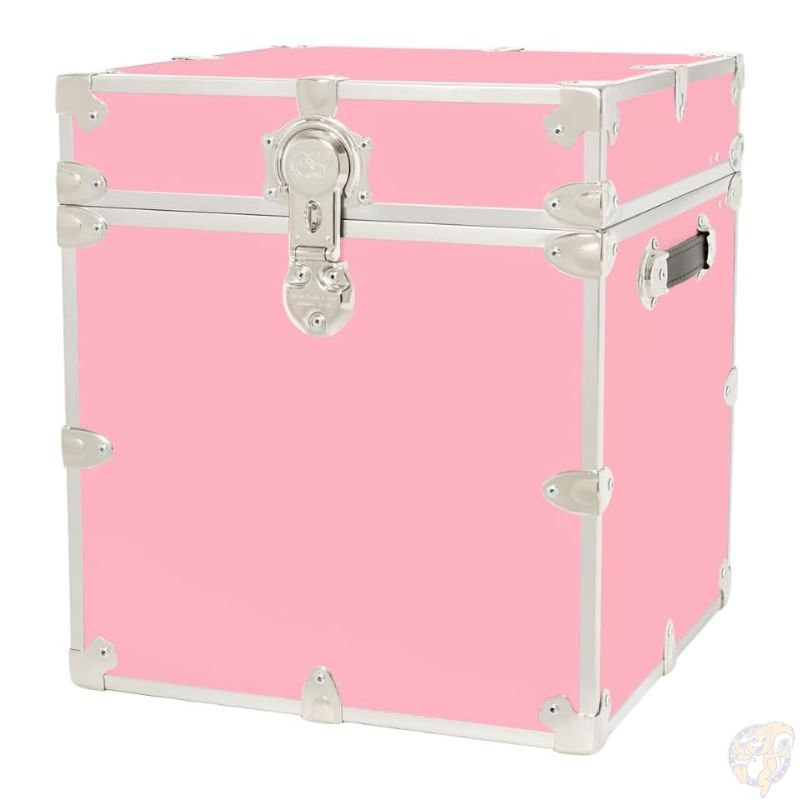 Rhino Trunk & Case クラシック キューブ トランク ピンク 収納ボックス スツール 耐荷重約680kg アメリカ製 高耐久 木製 フットロッカー ソフトクローズ仕様 収納ケース クローゼット 新生活 収納ボックス エレガント おしゃれ 海外家具 収納家具 アメリカ輸入