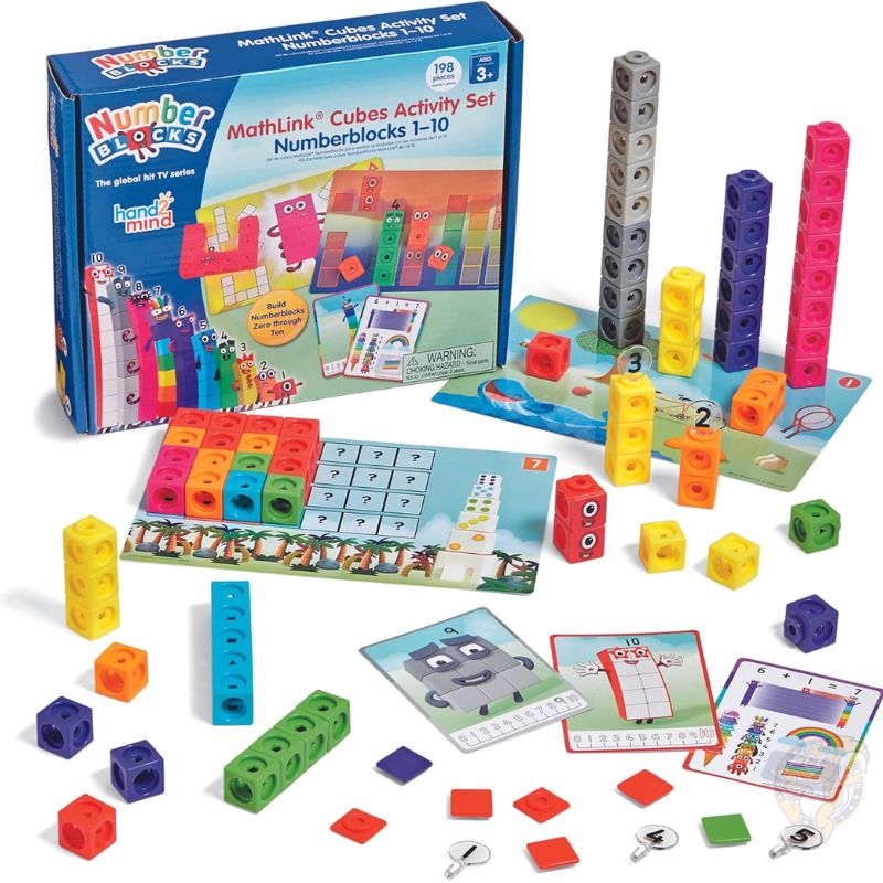 【クーポン配信中】hand2mind ハンドツーマインド ナンバーブロックス 1～10 アクティビティセット 数学キューブ 知育玩具 30種学習 ～ 幼児向け 算数教材 ギフト 入園 卒園 誕生日 お祝い