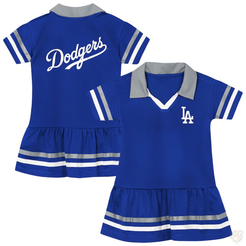ロサンゼルス ドジャース トドラー スタープレーヤー ドレス ワンピース ブルー ロイヤル 幼児 子供服 女の子 チームロゴプリント 公式ライセンス Outerstuff 幼児向け LA ドジャースロゴ Los Angeles Dodgers ギフト