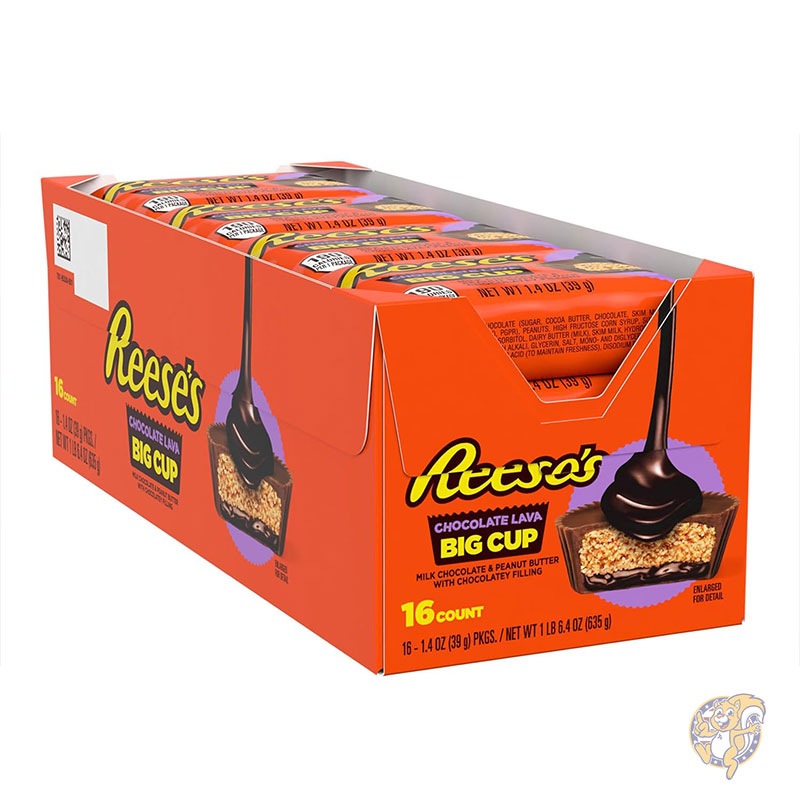 【クーポン配信中】REESE'S リース ビッグカップ チョコレート ラバ ミルクチョコレート ピーナッツバターカップ キャンディパック お菓子 39g (16個入り)