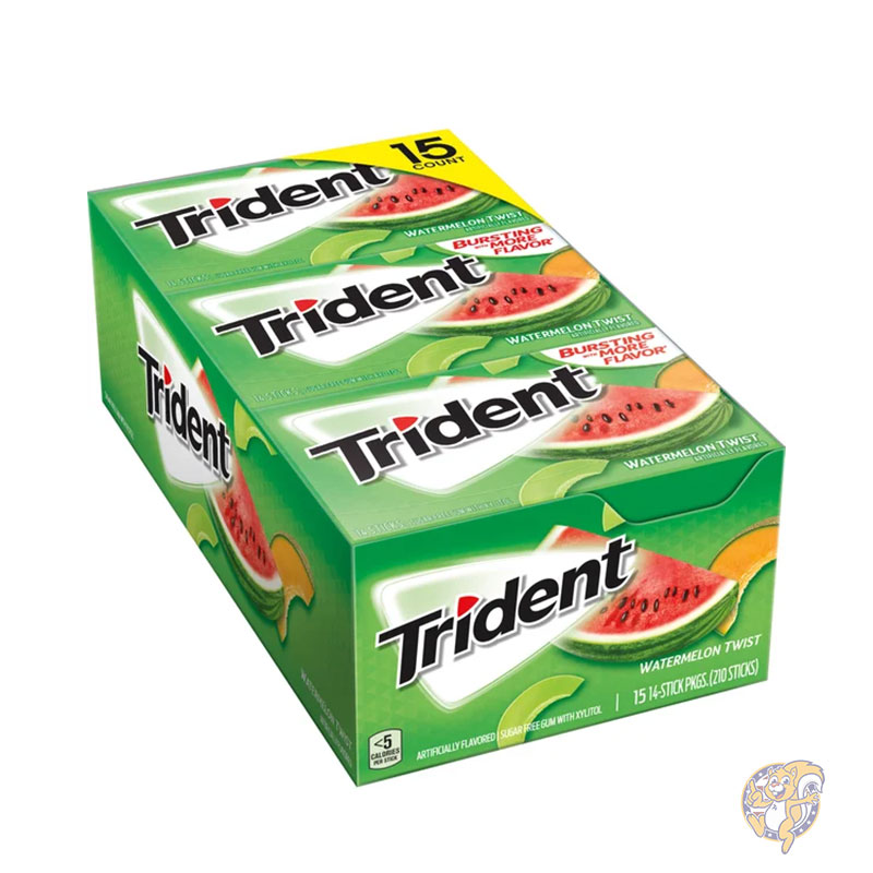 【ポイント2倍!15日】トライデント Trident シュガーフリーガム スイカツイスト 15個入り 個包装 まとめ買い