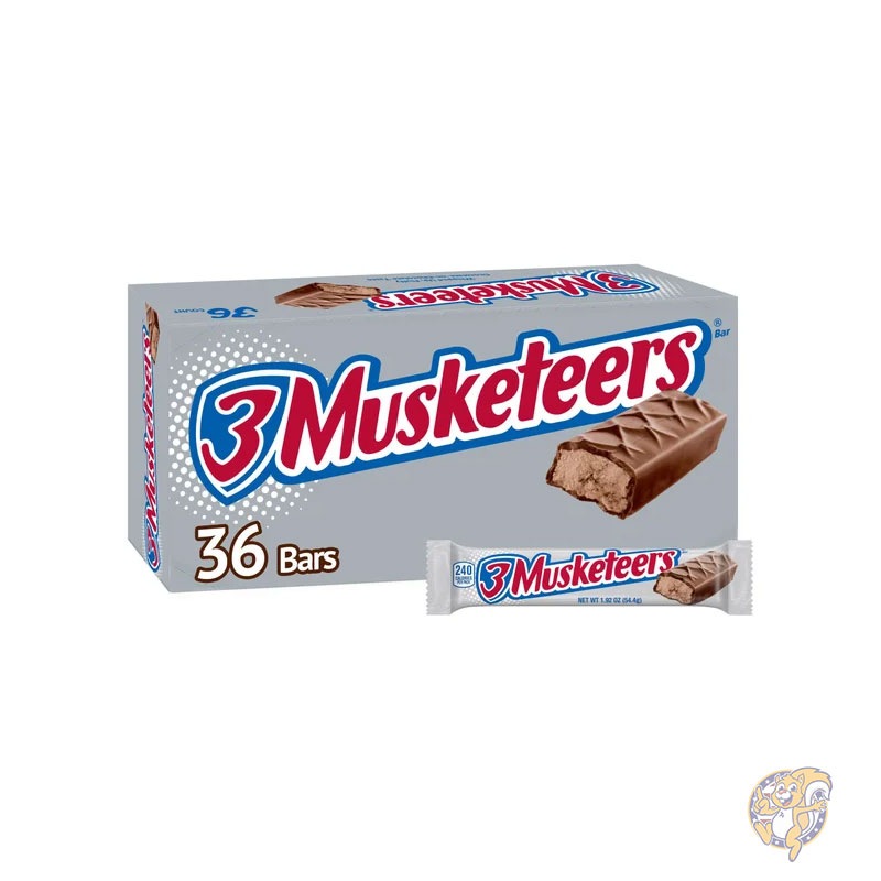 【クーポン配信中】3マスケティアーズ 3 Musketeers チョコレート キャンディバー フルサイズ 1.92オンス 54g 36個入り 個包装 まとめ買い お配り 業務用 ばらまき プチギフト 誕生日 景品