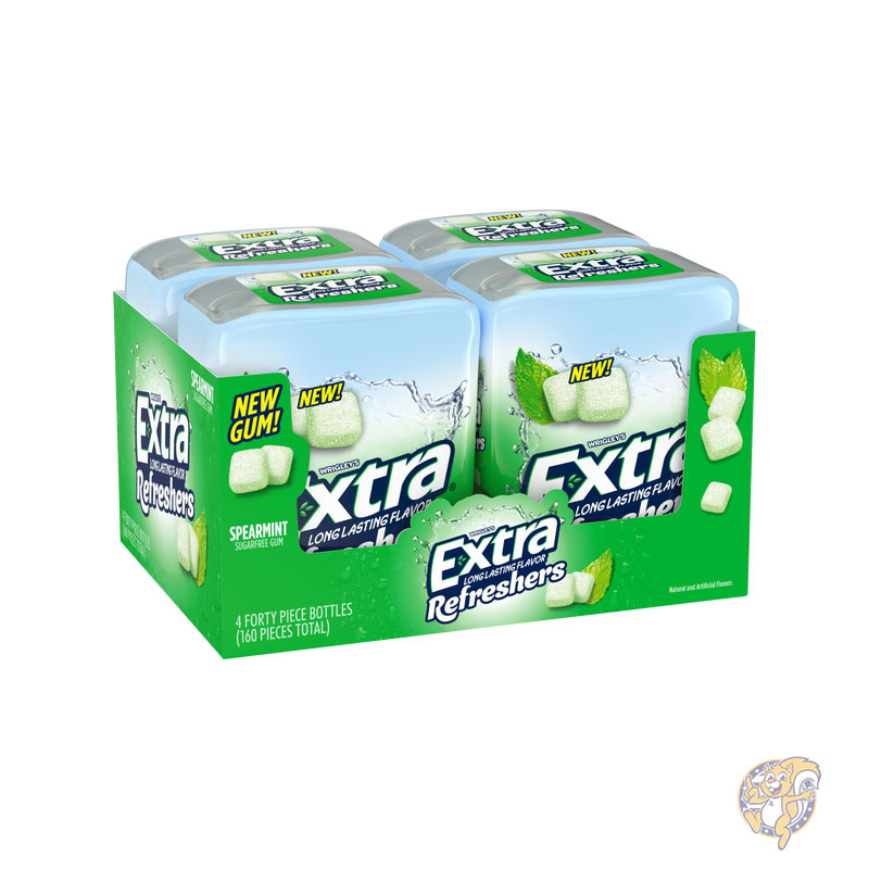 【ポイント2倍!15日】エクストラ リフレッシャーズ Extra Refreshers シュガーフリー ガム スペアミント 40個 4個パック入り お菓子 まとめ買い 6,615円