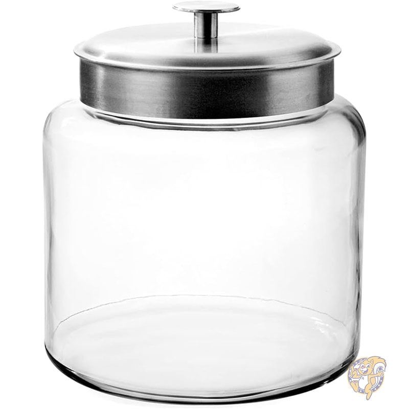 【クーポン配信中】フードコンテナ 5.6L モンタナ ガラスジャー 蓋付き (2 ピース つや消しメタル 食器洗い機対応) アンカーホッキング Anchor Hocking|パームスアメリカ