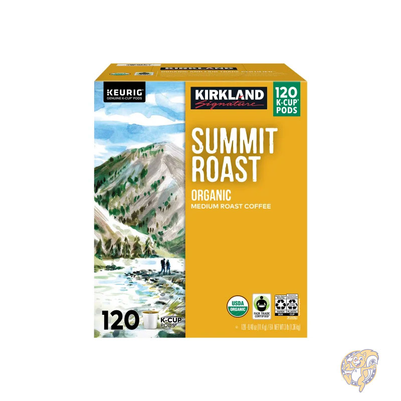 【クーポン配信中】カークランド シグネチャー Kirkland Signature コーヒー オーガニック サミット ロースト K-カップ ポッド 120 個入り 個包装 小袋 小分け まとめ買い 大量 業務用