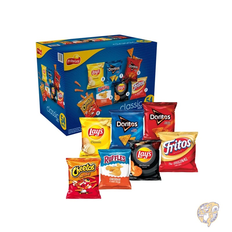 【クーポン配信中】フリトレー Frito Lay アメリカお菓子 クラシックミックス 28g バラエティパック 54個入り 個包装 小袋 小分け まとめ買い 大量 業務用 レイズ バーベキュー味 ラッフルズ チェダー＆サワークリーム チートス ドリトス ナチョチーズフレーバーなど