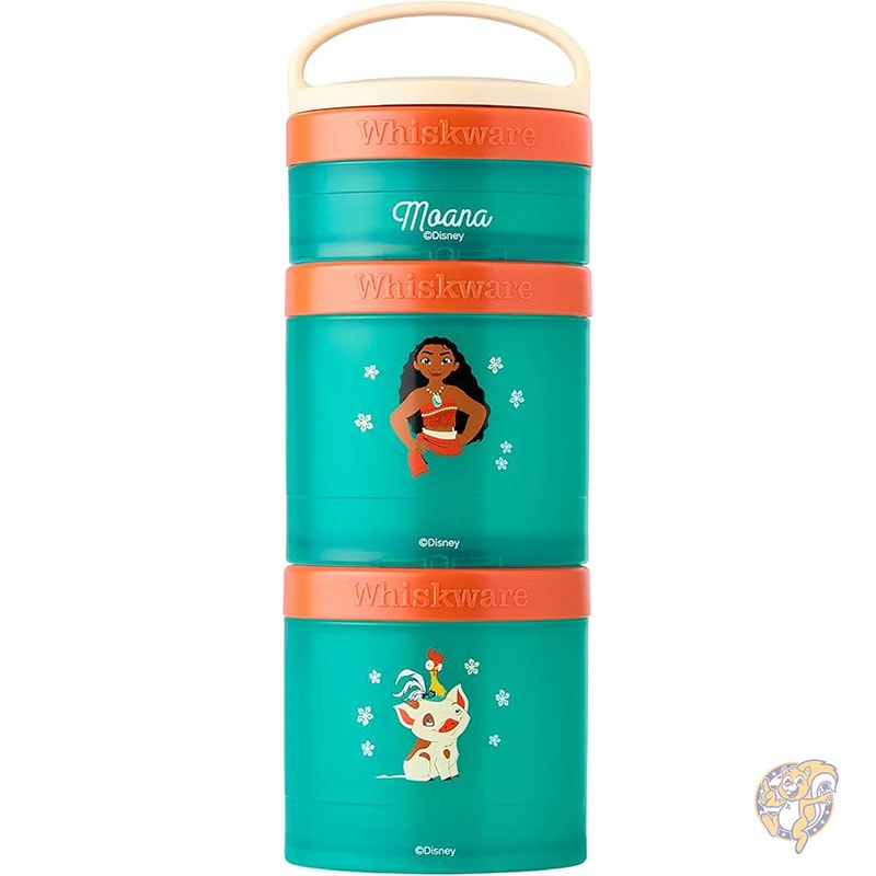 ディズニープリンセス モアナ ベビー・キッズ用カップ 幼児向け 積み重ね可能なスナック容器 3個 フォーミュラとカップホルダー対応 モアナとプア ウィスクウェア Whiskware　モアナと伝説の海画像