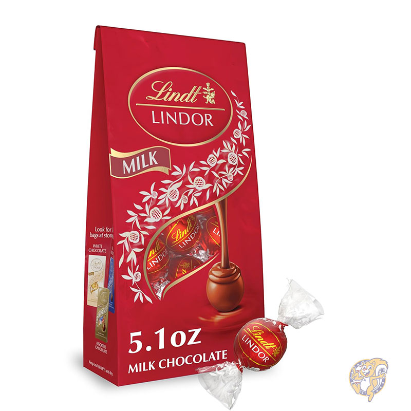 リンツ Lindt LINDOR ミルクチョコレートトリュフ なめらかでとろけるトリュフ入り ミルクチョコレートキャンディ ギフトに最適 144g 6個パック