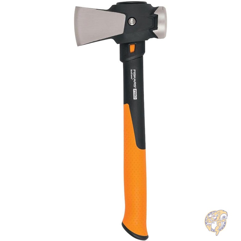 【クーポン配信中】斧 Pro IsoCore Maul 衝撃吸収ハンドル付き 小型の丸太や薪割り用 2.5ポンド 1.13kg ウッドスプリッター - ブラック/オレンジ Fiskars フィスカー