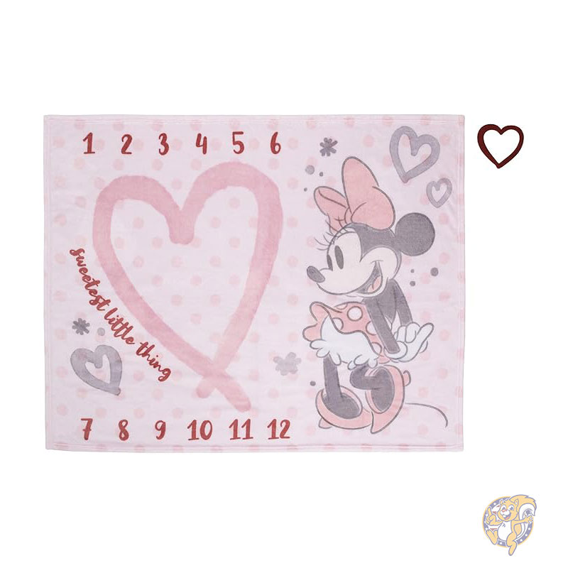 【クーポン配信中】ディズニー Disney ミニーマウス ベビーブランケット ピンク ローズ ブラック & ホワイト スーパーソフト マイルストーン 100 x 127cm