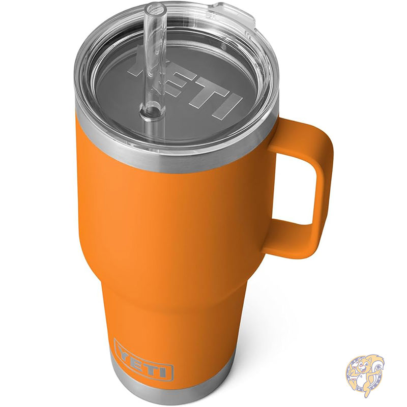 YETI イエティー ランブラー タンブラー 35オンス 1035ml ハンドルとストロー蓋付き トラベルマグ ウォータータンブラー 真空断熱カップ ハンドル付き ステンレススチール キングクラブ