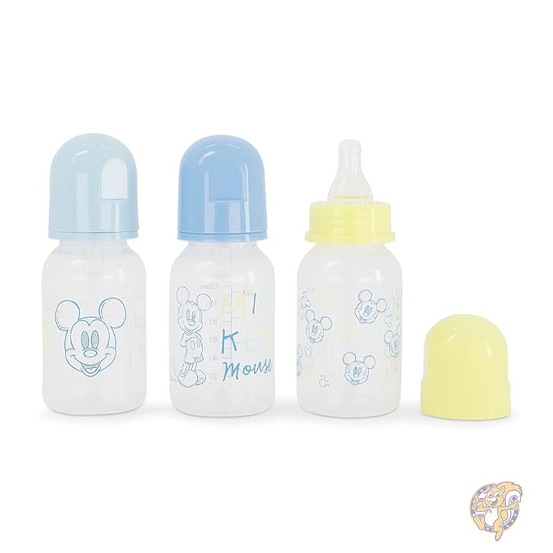 【ポイント2倍!15日】ディズニー Disney 哺乳瓶 男の子＆女の子用 5オンス 147ml ベビーボトル 新生児 赤ちゃん用ディズニースケッチ ミッキー 乳児用ボトル 3個パック ベビーシャワー用 BPAフリー プラスチック ベビーボトル