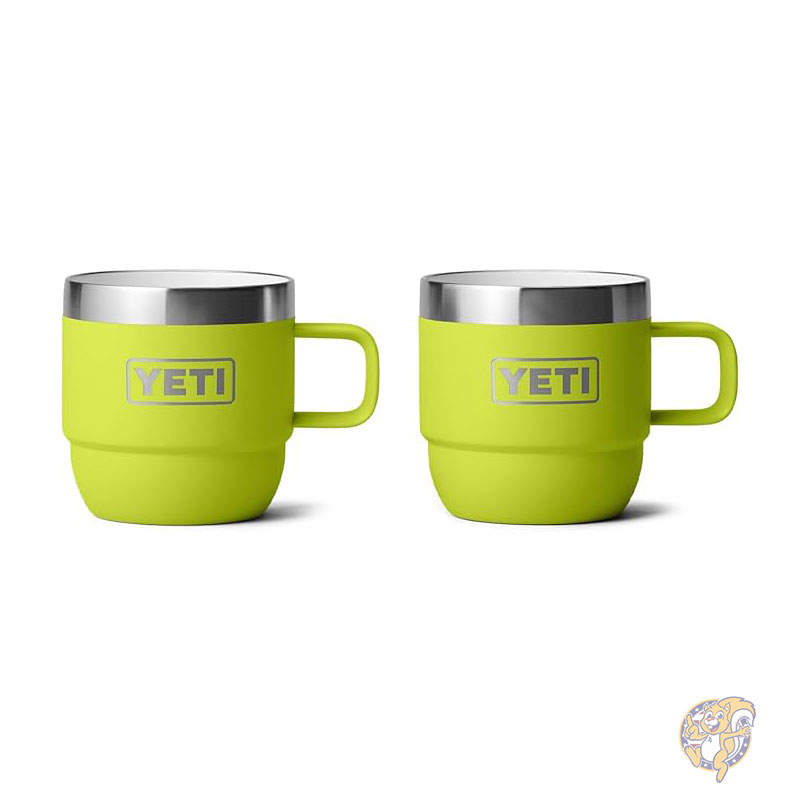 YETI イエティー ランブラー タンブラー 6オンス 180ml スタッキングマグ ステンレススチール 真空断熱エスプレッソ/コーヒーマグ 2個パック シャルトリューズ