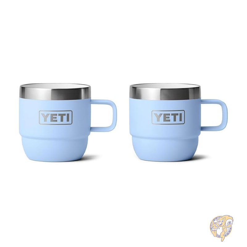 YETI イエティ ランブラー 6オンス 177ml スタッキングマグ ステンレススチール 真空断熱エスプレッソ コーヒーマグ 2個パック ビッグスカイブルー