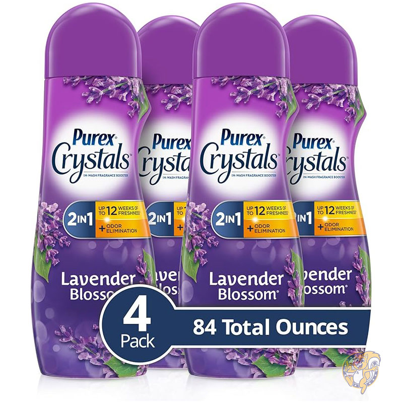 Purex ピュレックス 洗濯洗剤 消臭剤 クリスタルズ インウォッシュ フレグランス＆セントブースター ラベンダーブロッサム 21オンス 621ml 4個入り