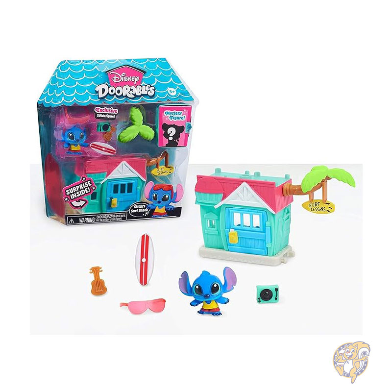 Disney ディズニー スティッチ ドアブルズ ミニプレイセット スティッチのサーフシャック 公式ライセンス商品 向けおもちゃ ごっこ遊び