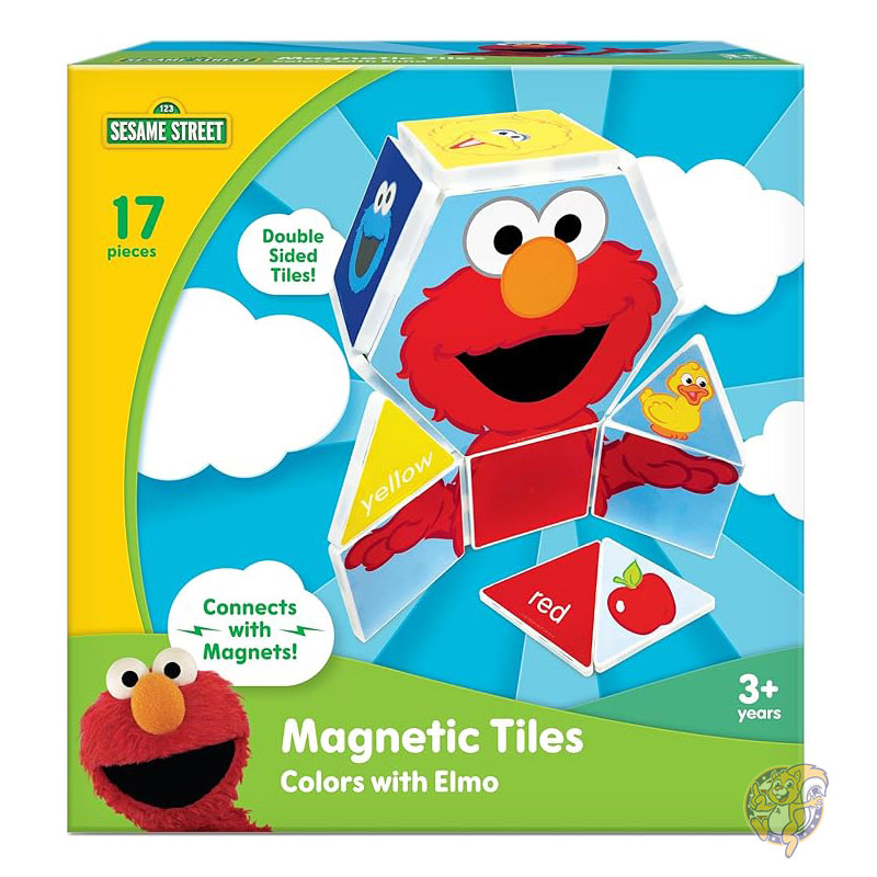 【クーポン配信中】セサミストリート エルモ おもちゃ、 セサミストリート本 マグネット式子供用組み立てタイル エルモ マグネットタイルで色を塗る 向け知育玩具 17ピース CreateOn クリエイトオン｜パームスアメリカ