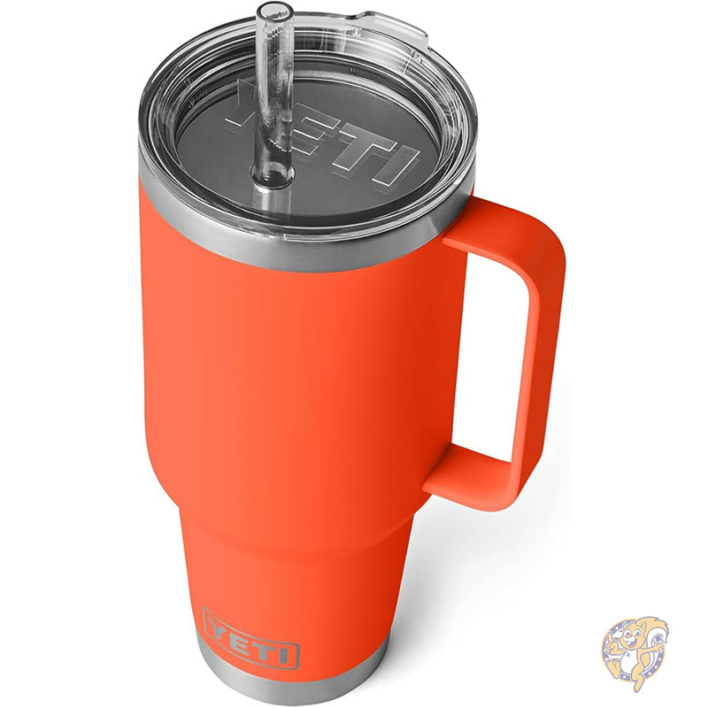 【ポイント2倍!15日】YETI ランブラー タンブラー 42オンス 1.24L ストローマグ 真空断熱 ステンレススチール パパイヤ Papaya