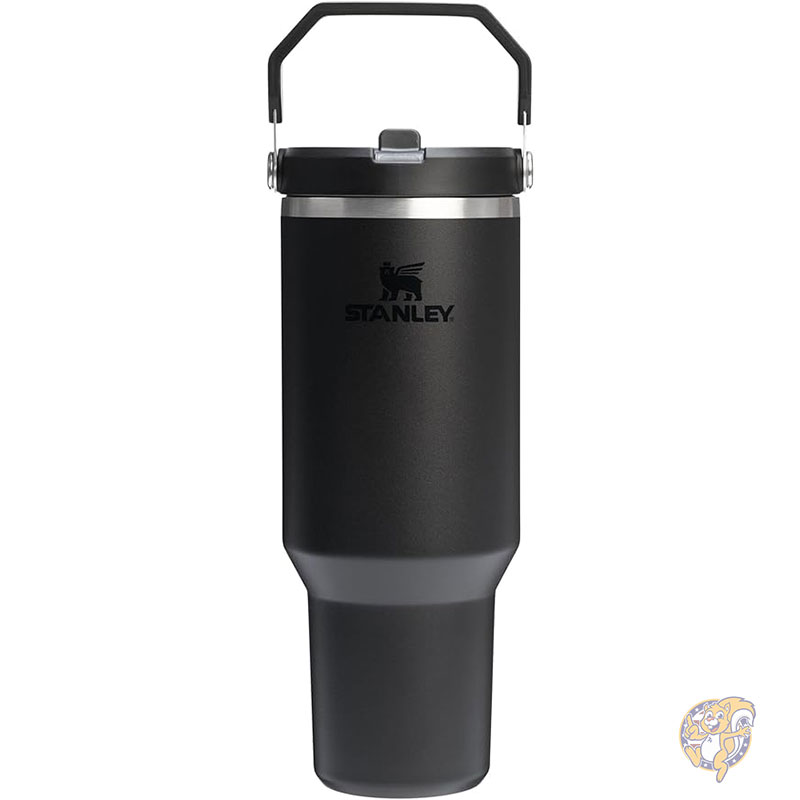 【クーポン配信中】Stanley スタンレー IceFlow 2.0 フリップストロー タンブラー ハンドル付き ツイスト式蓋 フリップアップ式 ストロー 漏れ防止 ウォーターボトル 断熱ステンレススチール ブラック 2.0 40オンス 1.18L｜パームスアメリカ