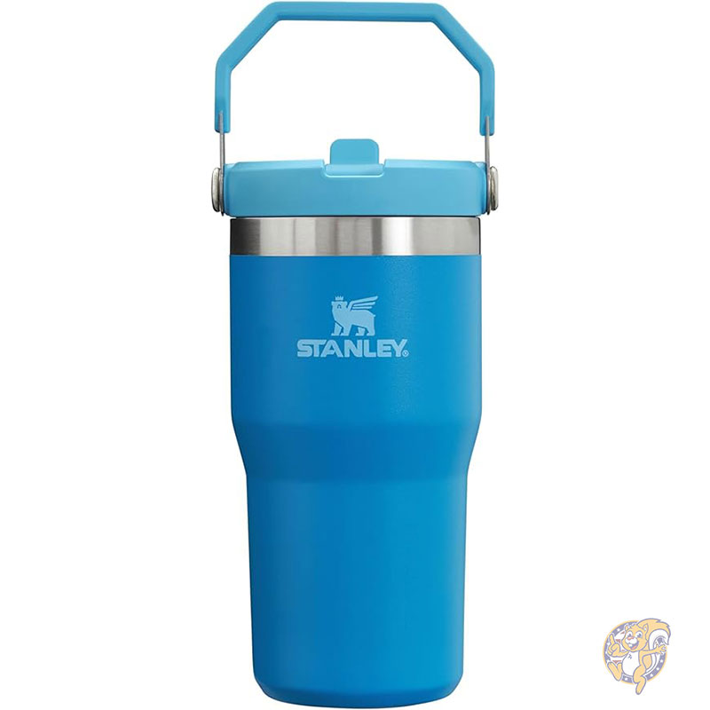 【ポイント2倍!15日】Stanley スタンレー IceFlow フリップストロー タンブラー ハンドル付き ツイスト式蓋 フリップアップストロー 漏れ防止 ウォーターボトル 断熱ステンレススチール 20オンス 591ml アズール