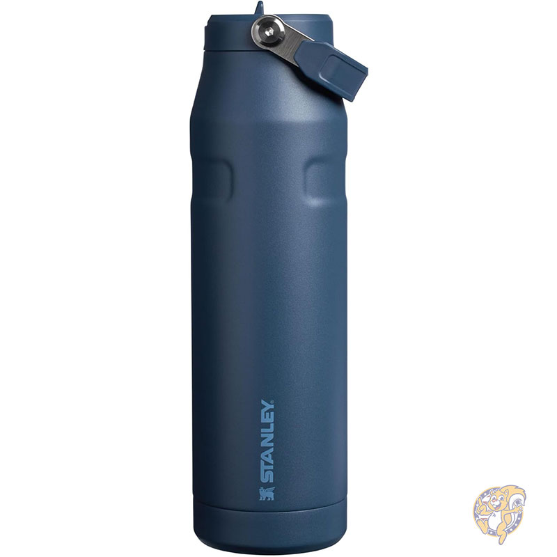 【クーポン配信中】Stanley スタンレー IceFlow フリップストロー 2.0 ウォーターボトル 内蔵ストロー 軽量 漏れにくい 断熱ステンレススチール BPAフリー ネイビー 36オンス 1L