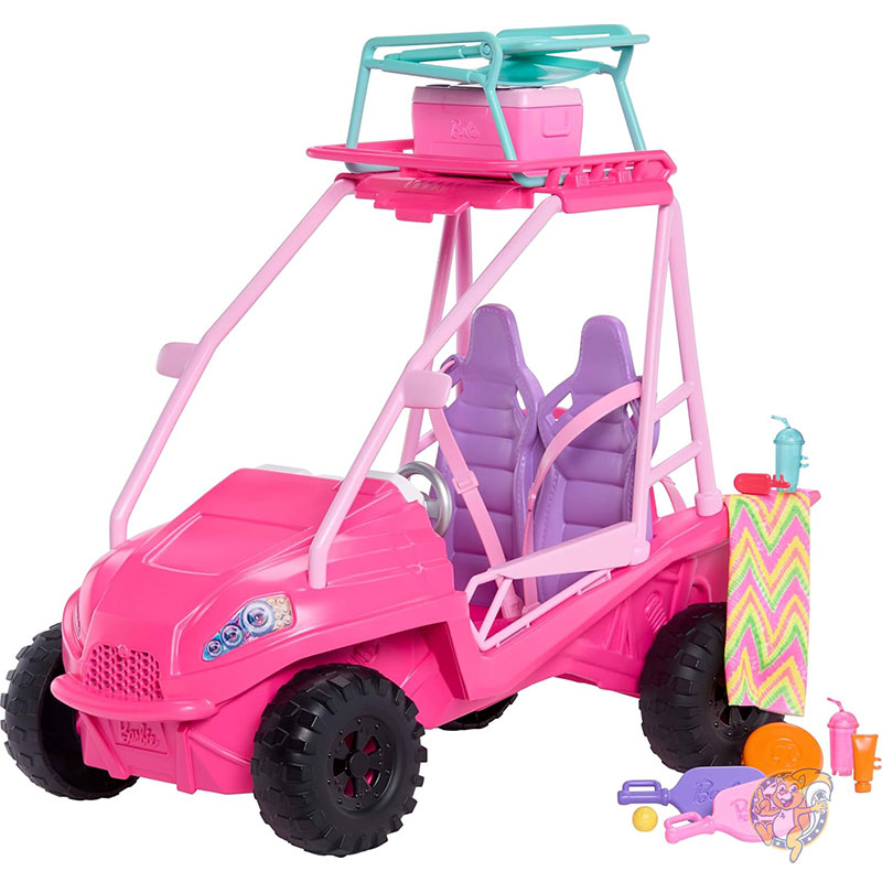 【クーポン配信中】バービー Barbie ミステリーズ ビーチ ディテクティブ プレイセット ビーチバギー おもちゃの車 10 種類以上のアクセサリー付き ビーチチェア タオル付き おもちゃ ごっこ遊び