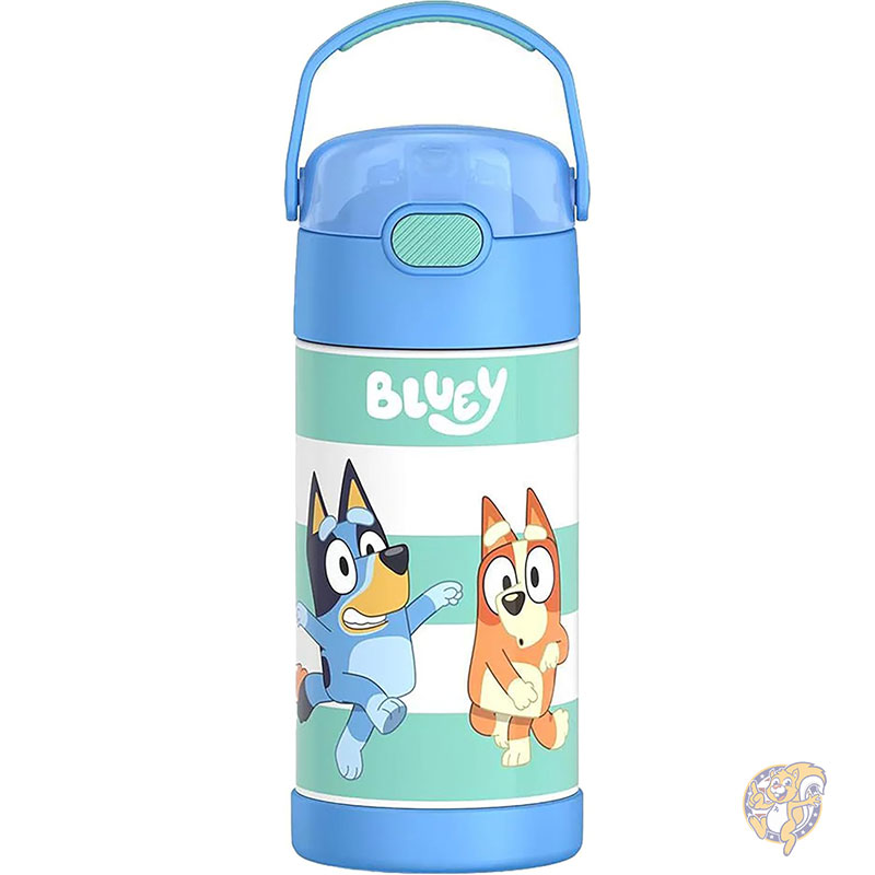 【ポイント2倍!15日】サーモス THERMOS Bluey ブルーイ ファンテイナー ウォーターボトル ストロー付き 12オンス 354ml 子供用 ステンレススチール 真空断熱ウォーターボトル 蓋付き ブルー 水筒