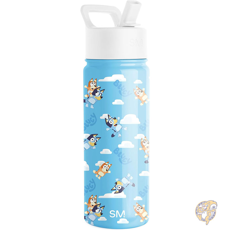 【ポイント2倍!15日】水筒 Bluey ブルーイ キッズ サミット ウォーターボトル ストロー蓋付き Bluey 18オンス 532ml ステンレススチールカップ 断熱タンブラー 女の子 男の子 学校用 Bluey Sky シンプルモダン Simple Modern