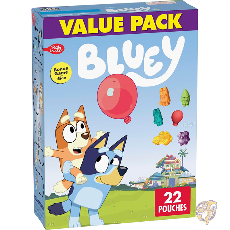 ブルーイ Bluey フルーツ風味スナック お菓子 トリートパウチ グルテンフリースナック バリューパック 22個入り 17.6オンス 500g ベティ・クロッカー Betty Crocker