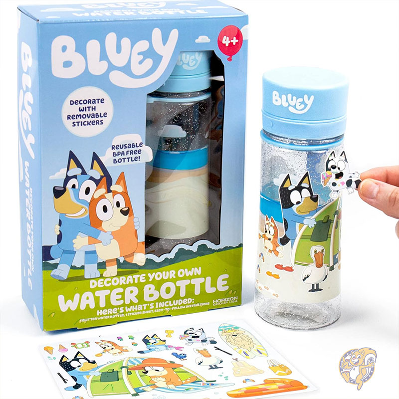 【ポイント2倍!15日】水筒 Bluey ブルーイ デコレーション ウォーターボトル 貼り直し可能 ステッカー付き ブルーイ 誕生日パーティー 夏 スポーツ お子様向け BPAフリー 再利用可能 ウォーターボトル ホライゾングループUSA