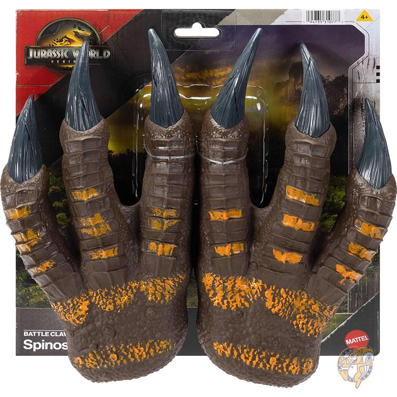 【クーポン配信中】ジュラシック・ワールド Jurassic World リバース スピノサウルス バトルクロー 恐竜ソフトプラスチックロールプレイングハンドウェア 10.8インチ 27cm コスチュームペア 伸縮性ストラップ おもちゃ クリスマス