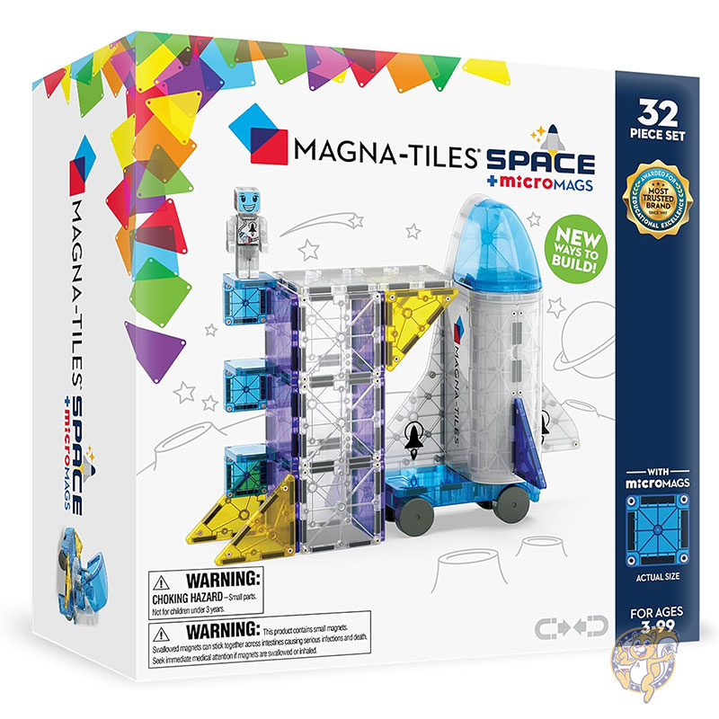 マグナタイル MAGNA TILES Space 32ピース マグネット式 組み立てセット 元祖マグネット式組み立てブロック おもちゃ ブランド クリスマス