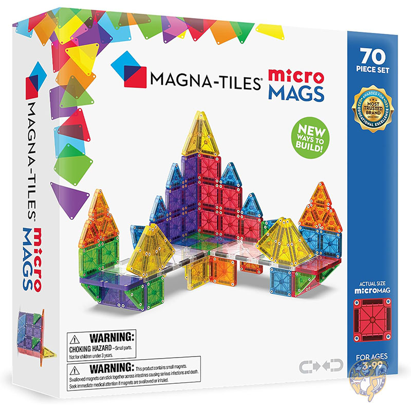 【クーポン配信中】マグナタイル MAGNA TILES microMAGS 70ピース デラックス マグネット式組み立てセット 元祖マグネット式組み立てブランド おもちゃ クリスマス|パームスアメリカ