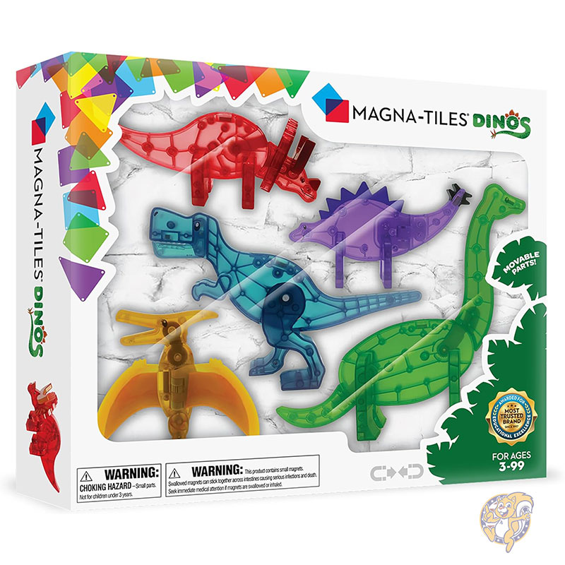 【クーポン配信中】マグナタイル MAGNA TILES Dinos 恐竜 5ピース マグネット式組み立てセット 元祖マグネット式組み立てブランド おもちゃ クリスマス|パームスアメリカ