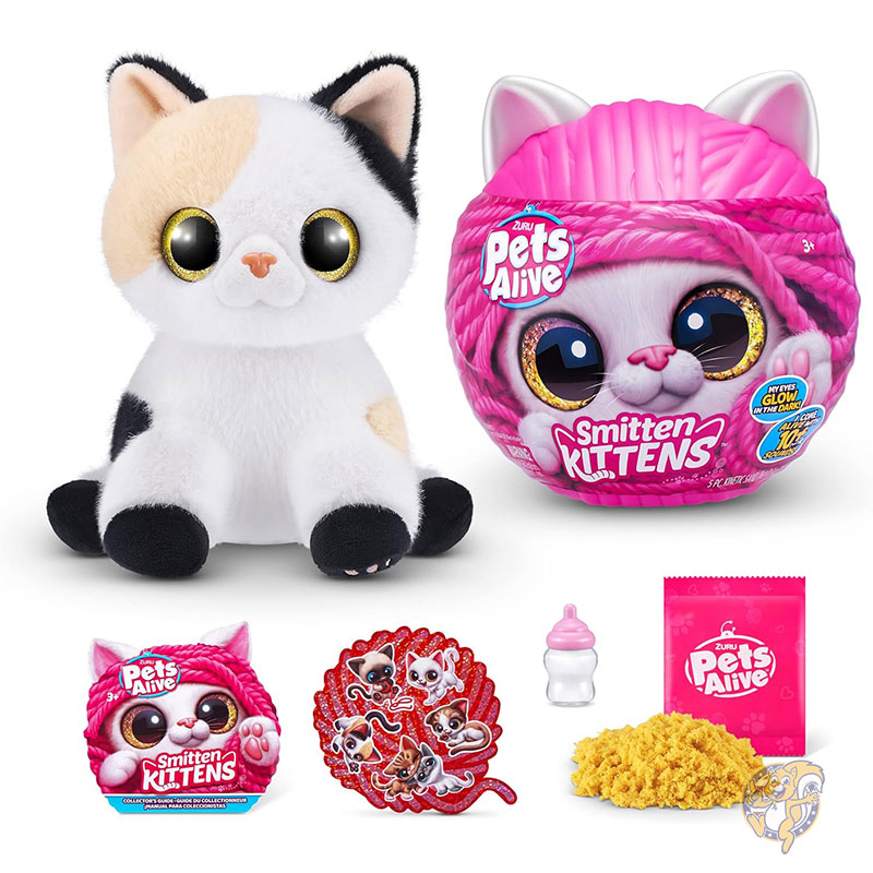 【クーポン配信中】ペットアライブ Pets Alive スミッテンキトゥンズサプライズ キャリコキャットミンクス ZURU Nurture Play ソフトトイ 開封 アドプト インタラクティブ 10サウンド 子猫 人形 ぬいぐるみ おもちゃ クリスマス