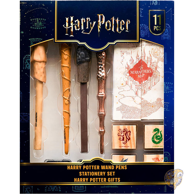 【クーポン配信中】ハリー・ポッター Harry Potter 文房具セット 男の子 女の子用 杖ペン4本付き 黒インク マローダーズ マップ ホグワーツ ハウス スタンプキット かわいい学用品 お子様へのギフト おもちゃ クリスマス