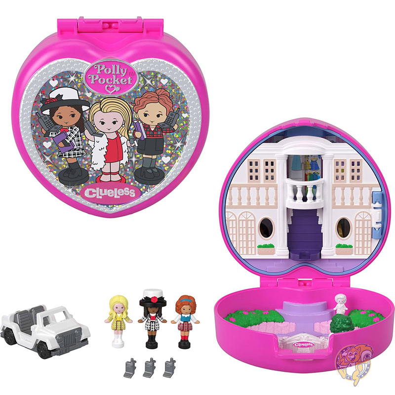 【クーポン配信中】ポリーポケット Polly Pocket クルーレス Clueless コレクターコンパクト マイクロドール プレイセット おもちゃの車 シェール ディオンヌ タイを含む5つのテーマ別アクセサリー おもちゃ
