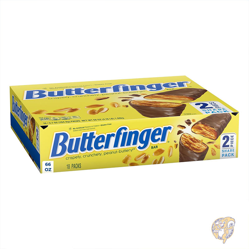 【クーポン配信中】Butterfinger バターフィンガー シェアサイズ チョコレートバー 18本セット 個包装 ピーナッツバター バレンタイン 義理チョコ ホワイトデー プチギフト お配り お菓子 アメリカお菓子