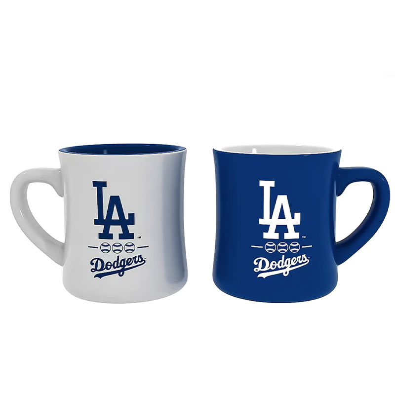 【クーポン配信中】ドジャース コーヒーカップ 2個セット 約300ml 公式 ライセンス セラミック マグ　Los Angeles Dodgers ロサンゼルスドジャース　LAロゴ ドジャースコップ 珈琲 ギフト 新生活 野球好き ギフト 父の日 母の日 誕生日