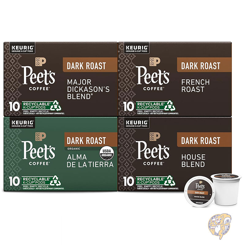 【クーポン配信中】ピーツコーヒー Peet’s Coffee ダークロースト バラエティパック Kカップ 40個入 キューリグ対応 100%アラビカコーヒー まとめ買い 母の日 ギフト 誕生日 アメリカ コーヒー 珈琲 カフェ アメリカカフェ