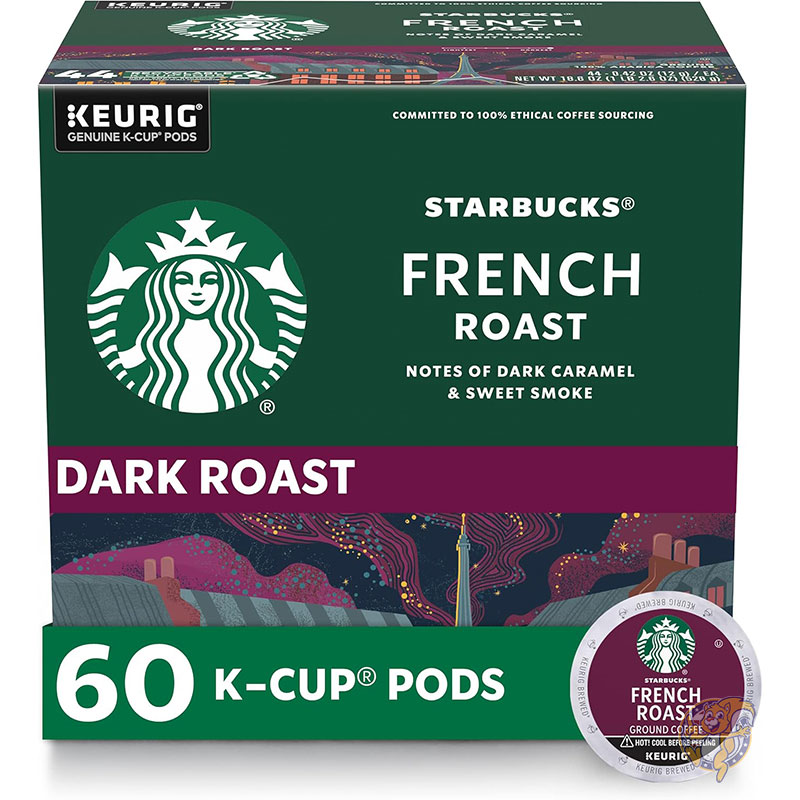 【クーポン配信中】Starbucks スターバックス フレンチロースト K-Cup 60個入り ダークロースト コーヒーポッド ホット アイス対応 キューリグ対応 スタバ 母の日 スタバコーヒー まとめ買い ギフト