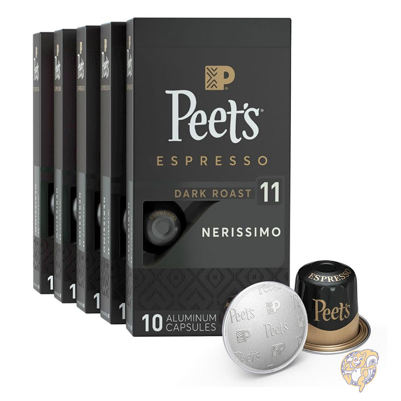 【25日最大4000円クーポン】ピーツコーヒー Peet&rsquo;s Coffee ネリッシモ Nerissimo エスプレッソ カプセル ダークロースト 強度11 50個入 ネスプレッソ互換 100%アラビカ まとめ買い 父の日 母の日 ギフト 誕生日 アメリカ コーヒー 珈琲 カフェ アメリカカフェ｜パームスアメリカ