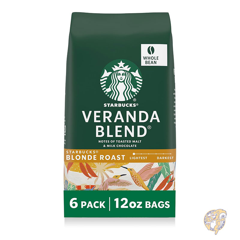 【クーポン配信中】スターバックス ブロンド ロースト ヴェランダ ブレンド コーヒー豆 約340g×6袋 Starbucks Whole Bean Coffee ホット アイス対応 スタバ 母の日 スタバコーヒー まとめ買い ギフト|パームスアメリカ