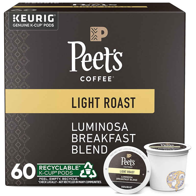 【クーポン配信中】ピーツコーヒー Peet’s Coffee ルミノーサ ブレックファストブレンド Luminosa ライトロースト Kカップ 60個入 キューリグ対応 100%アラビカ まとめ買い 父の日 母の日 ギフト 誕生日 アメリカ コーヒー 珈琲 カフェ アメリカカフェ|パームスアメリカ