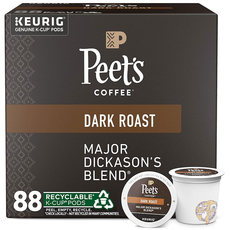 【クーポン配信中】Peet’s Coffee ピーツコーヒー メジャー ディッカソンズ ブレンド ダークロースト K-Cup 88個入 22個×4箱 キューリグ対応 アラビカ100％ まとめ買い 父の日 母の日 ギフト 誕生日 アメリカ コーヒー 珈琲 カフェ アメリカカフェ