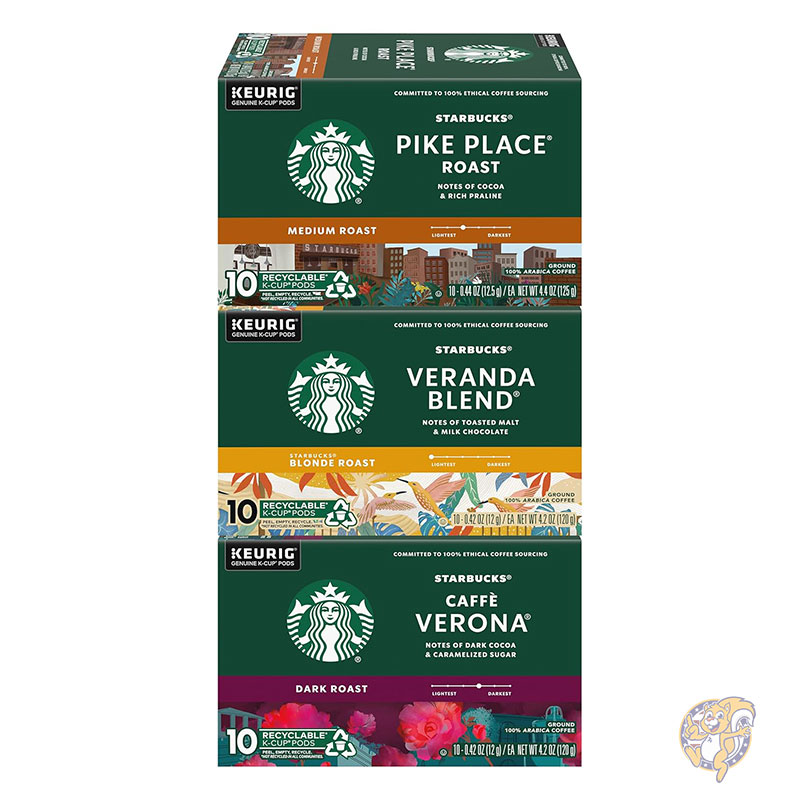 【クーポン配信中】スターバックス STARBUCKS Kカップ バラエティパック 30個入 キューリグ対応 人気3種 飲み比べ スタバ 母の日 スタバコーヒー まとめ買い ギフト
