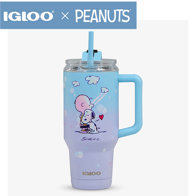 【クーポン配信中】Igloo イグルー × Snoopy スヌーピー コラボ PEANUTS ピーナッツ スヌーピー 75周年 トラベルマグ 約946ml 32oz ステンレス タンブラー 保温保冷 蓋付き チャーリーブラウン 大容量