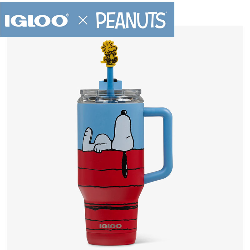 【クーポン配信中】Igloo イグルー × Snoopy スヌーピー コラボ PEANUTS ピーナッツ スヌーピー ドッグハウス トラベルマグ 約946ml 32oz ステンレス 保温 保冷 蓋付き
