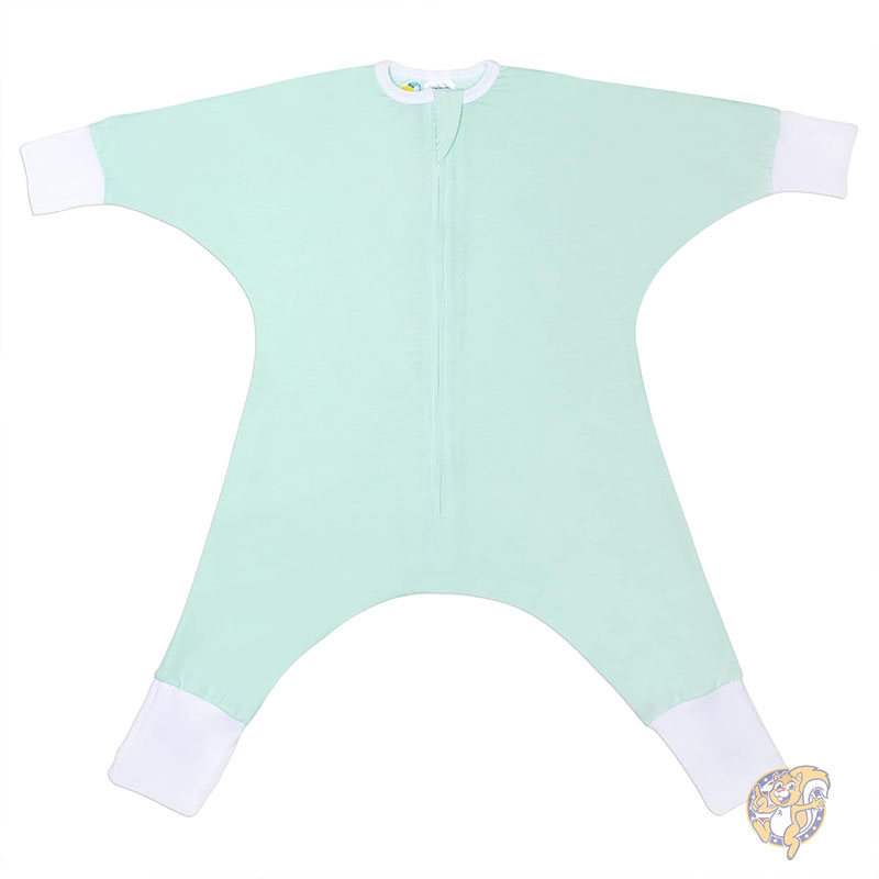 【クーポン配信中】SleepingBaby スリーピングベビー Flying Squirrel フライングスクイレル ベビー パジャマ ロンパース Mint ミント 約2～ 2-3T ジッパー付き