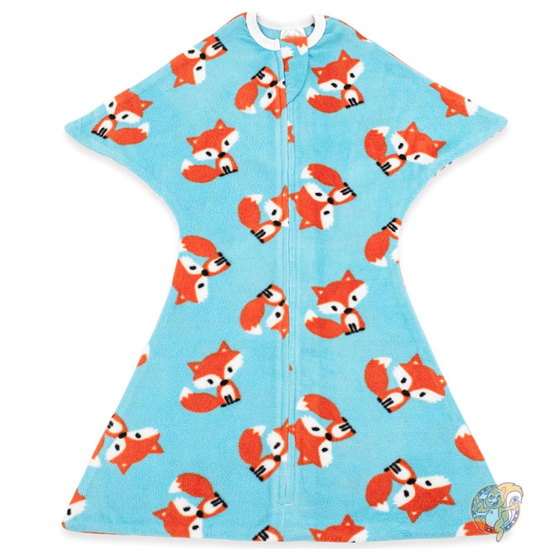 【クーポン配信中】SleepingBaby スリーピングベビー Zipadee-Zip ジパディージップ フリース スワドル Medium 6- 約70-80cm ベビー スリーパー 着る毛布 フレンドリーフォックス柄